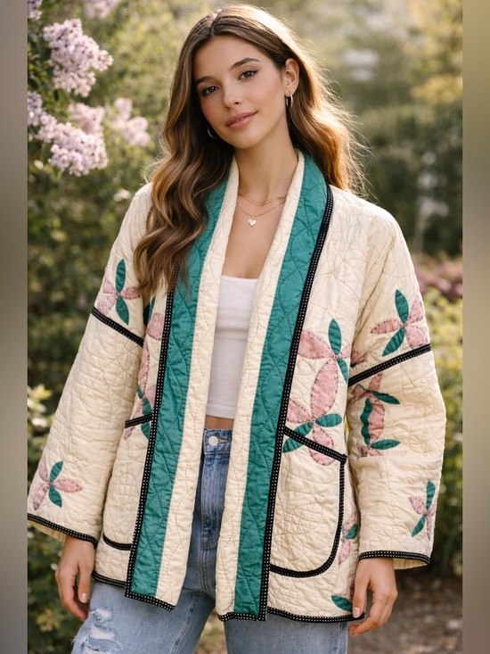 Handmade Jackets & Blazers - 🧵SOLD🧵 HANDMADE (by me) Vintage 1930s Quilt Jacket size S/M